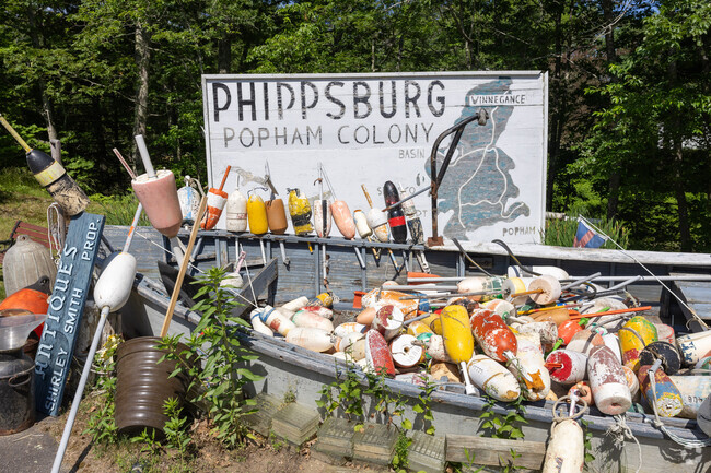 Eccentric signs will catch your eye on the drive into Phippsburg.