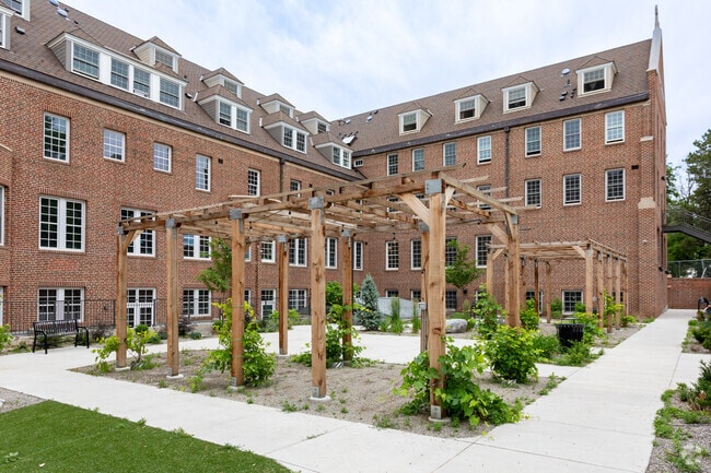 Southwest Early College Charter School has a pleasant outdoor space.