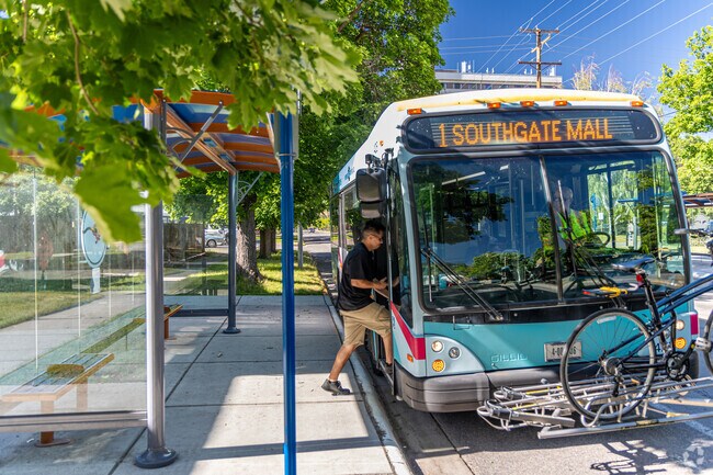 Bus stops throughout University District whisk residents throughout greater Missoula.