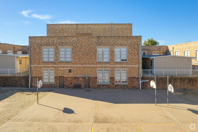 Fogarty Elementary School has several outdoor basketball courts for kids to play on.