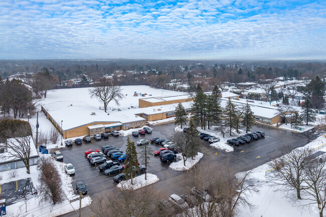 An aerial of Bader Hillel High School.