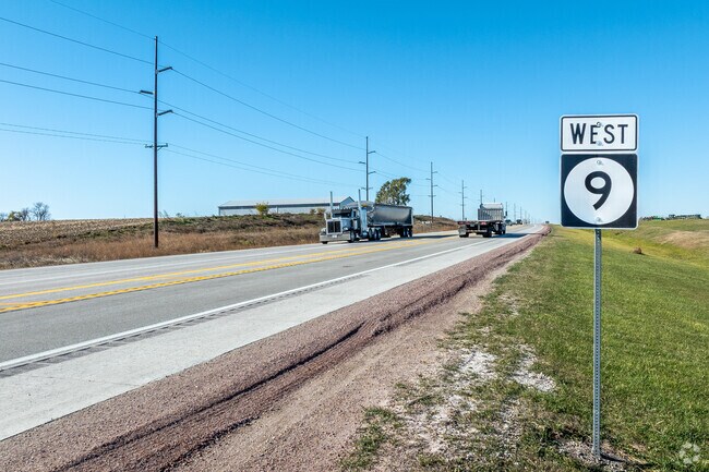 Highway 9 runs along the south side of Lake Park and connects to Spirit Lake and Rock Rapids.