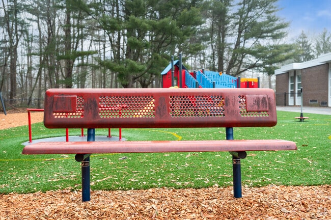 Rest on the benches at R. Stewart Esten Elementary School in Rockland.