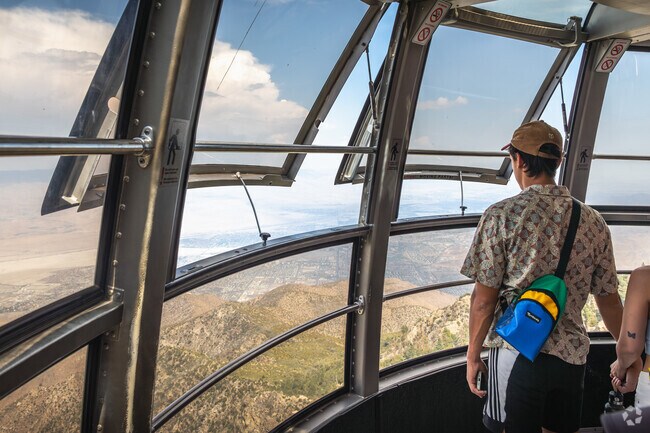 Take in panoramic valley views on the Palm Springs Tramway, close to Demuth Park.