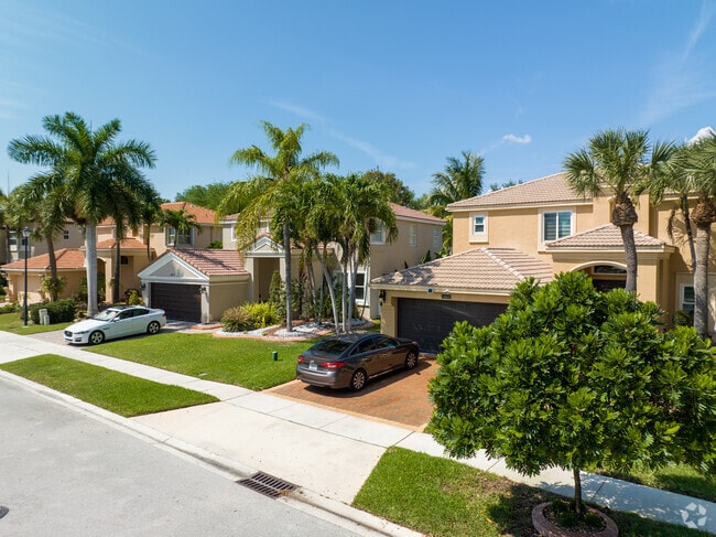 Palm trees line the streets in the Nautica neighborhood.