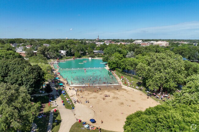 Enjoy Centennial Beach in Naperville on a summer day.