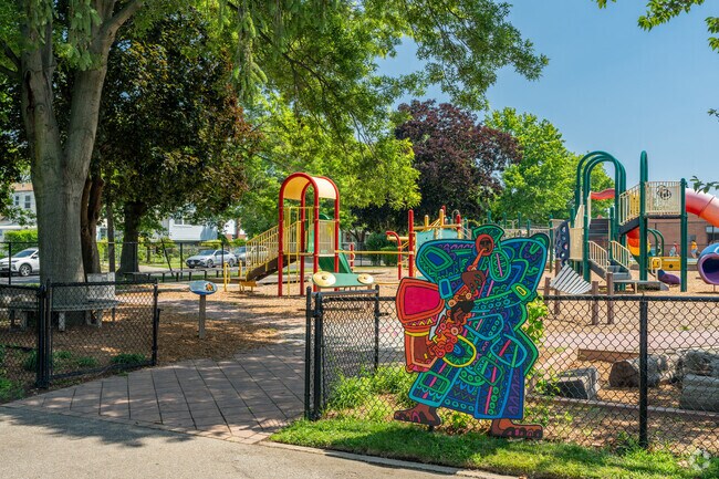 Decorative and colorful art can be found throughout the Martin Bunky Reid Park near New Cassel.