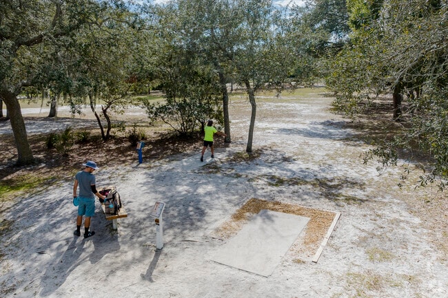 Enjoy plenty of shade during a round of disc golf at Aragon Park.