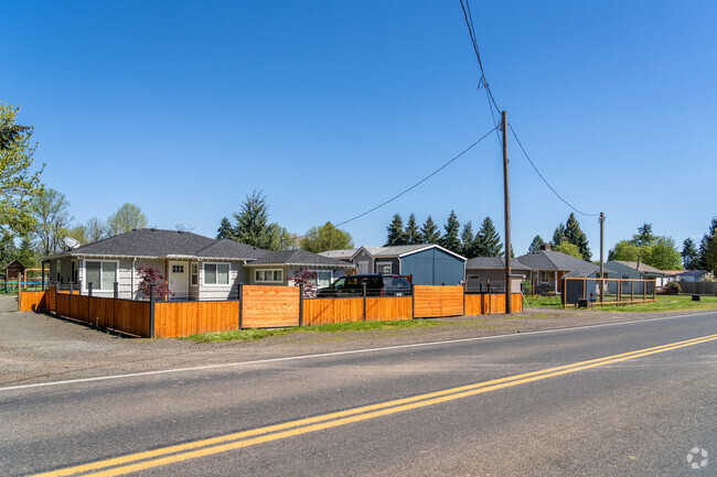 Crabtree has a few newer ranch-style homes along its streets.
