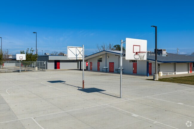 Students at Mulcahy Middle School in Tulare can play a game of hoops at recess.