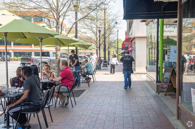 When the weather is nice, you can have a meal on the patio of Taqueria Tsunami downtown.