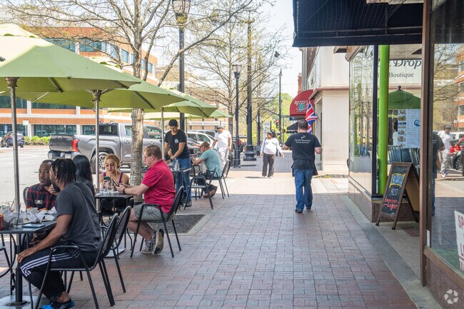 When the weather is nice, you can have a meal on the patio of Taqueria Tsunami downtown.