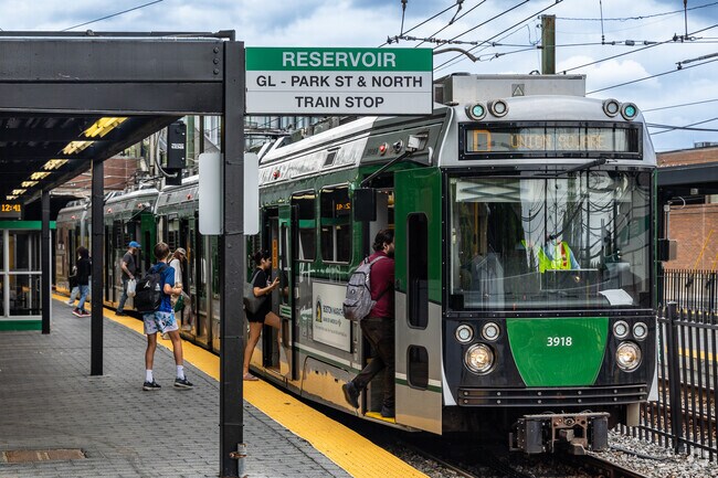 South Brookline residents can easily catch the T from Reservoir Station.