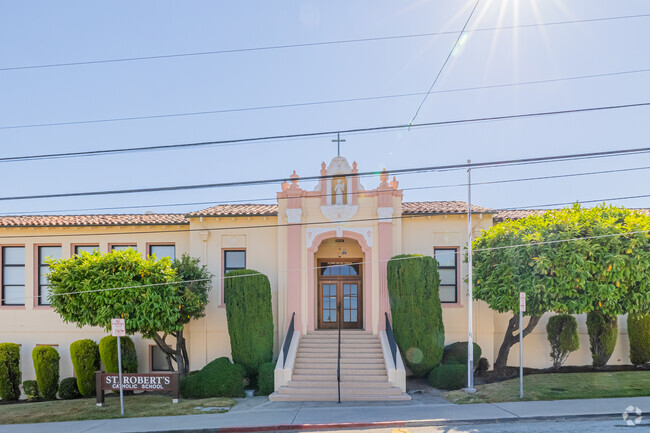 St. Roberts has a traditional Spanish revival-style campus.