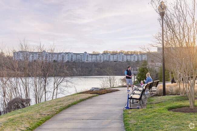 Take a seat and enjoy a snack while enjoying the sunset at Quarry Lake in Pikesville.