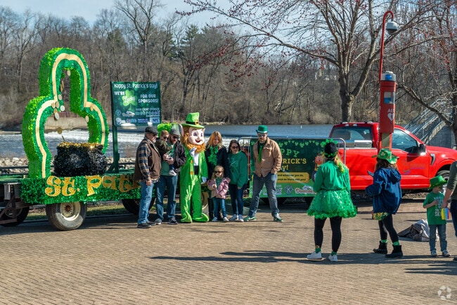 Families enjoy the festivities at Yorkville's Annual Lucky Leprechaun Hunt.