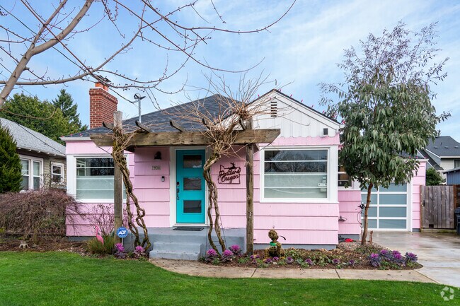 Adorably colorful houses sprinkle the neighborhood in St. Johns.