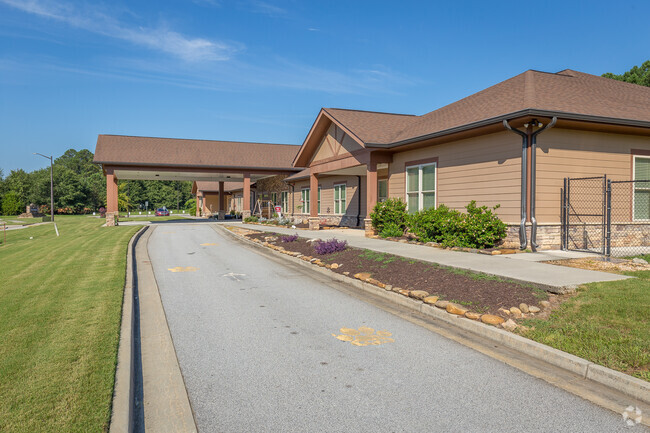 wide shot of the front of the school