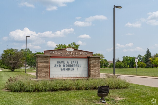 Brooklands Elementary School sign in Rochester.