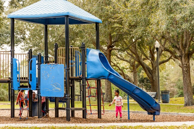 Families love to watch their kids play on the playground at the Rosemont Community Center.
