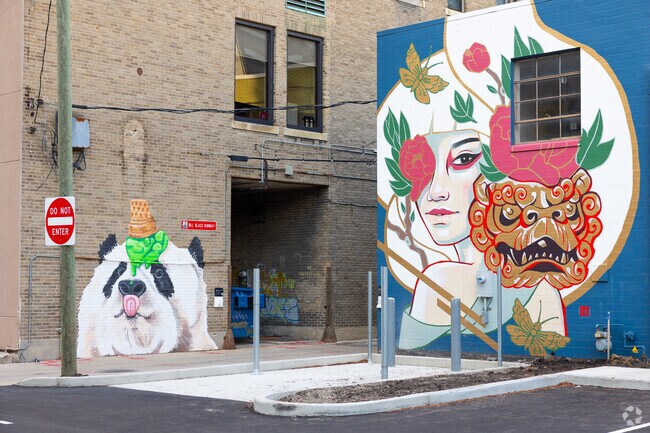 Street art brightens the streets of Fort Wayne's Concord Hills neighborhood.