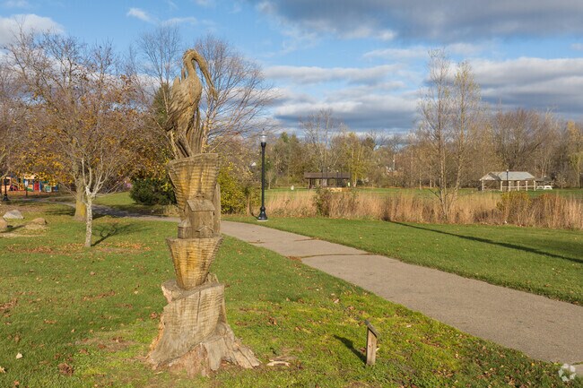 McCormick Park in Williamston has several art fixtures along the paved walking paths.