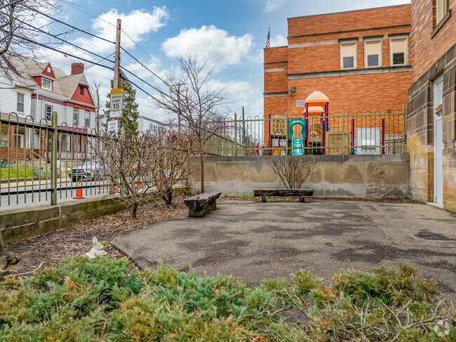 Take a seat in the courtyard Pittsburgh Morrow K-8.