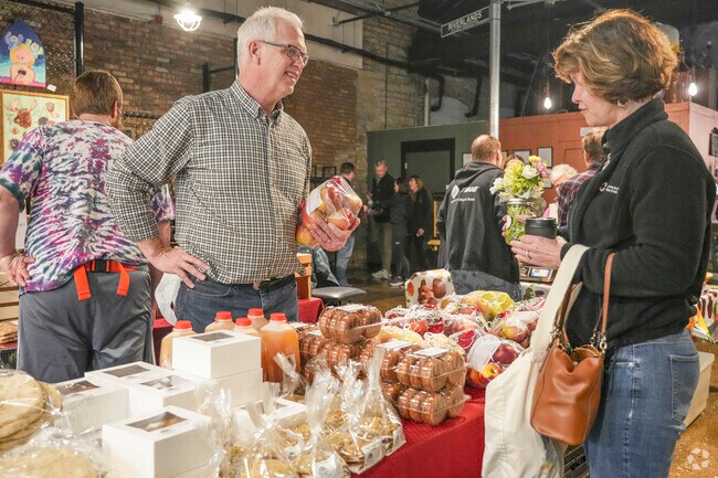 Apple cider donuts are available at the Batavia Indoor Market near Big Woods Marmion.