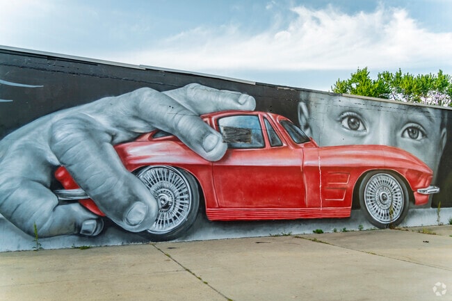 You can find quirky art throughout the Westgate neighborhood.