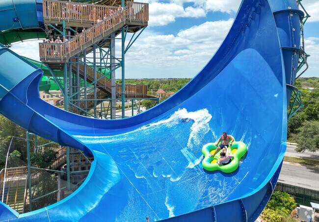 Dr. Phillips residents can enjoy thrilling water slides at nearby Volcano Bay.
