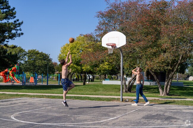 Residents of Look West can be found shooting hoops at Bond Park.
