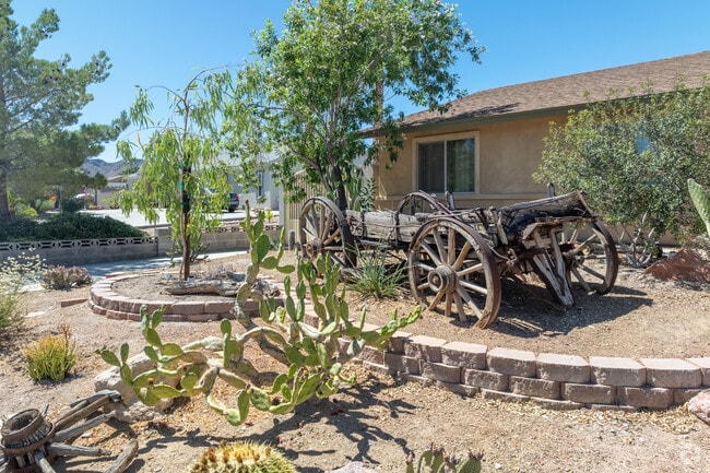 Front lawn decorations in Mission Hills suggest a far-off time and place.