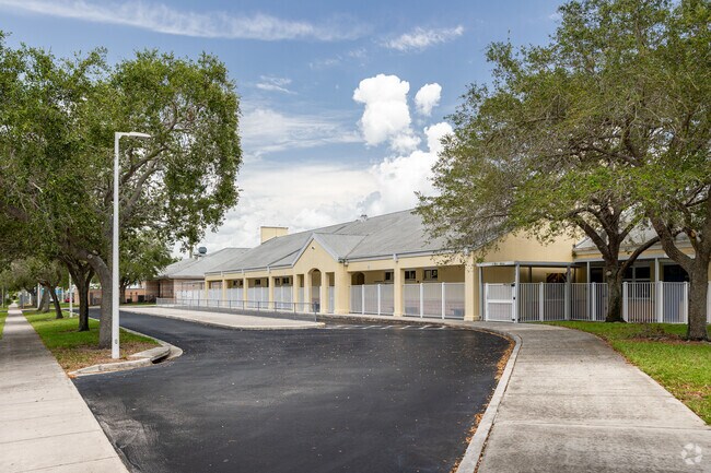 Gulfview Middle School in Naples has multiple entrances and pick-up and drop-off areas.