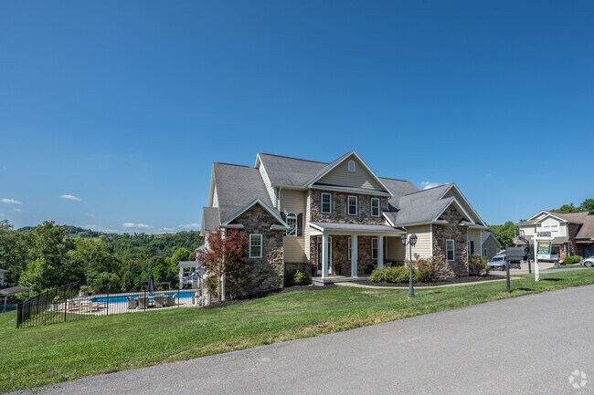 Areas of Cheat Lake are home to new construction like this home with an inground pool.