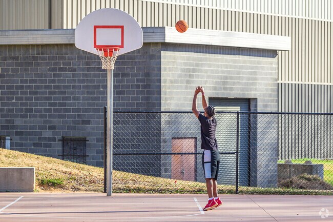 Outdoor basketball courts can be found all around the Youngs Mill neighborhood.