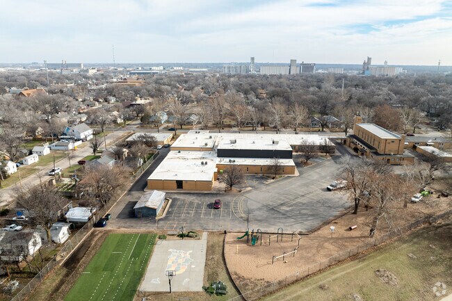 This is another aerial view of St. Patrick Catholic School.
