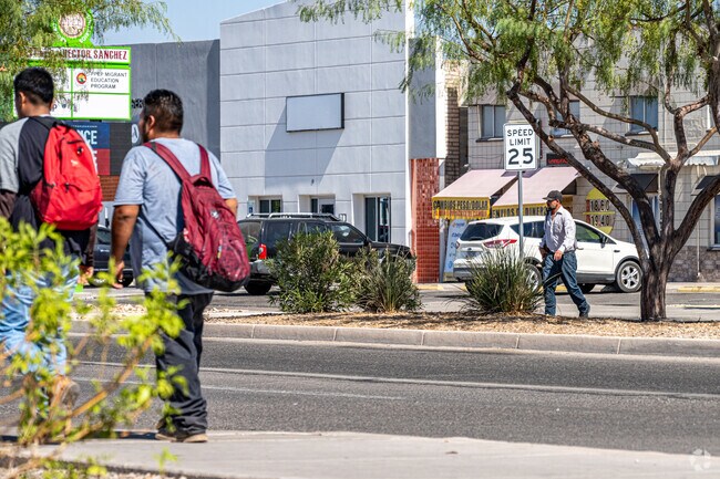 San Luis residents enjoy walking around the downtown area.