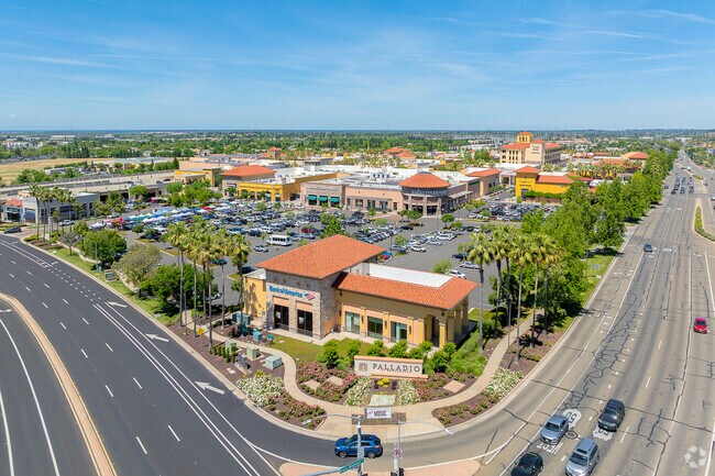 The Palladio is an outdoor shopping mall just over a mile north of Folsom Ranch.