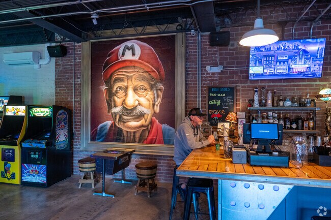 You can enjoy a brew and play your favorite arcade games in the Depot District in Lexington.