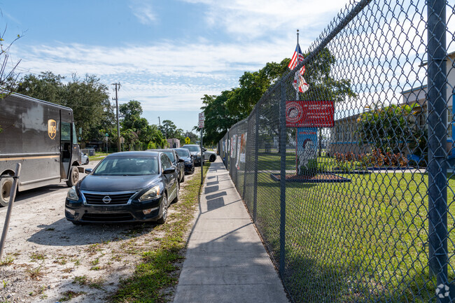 Walking up to Dr. Robert Ingram Elementary School.