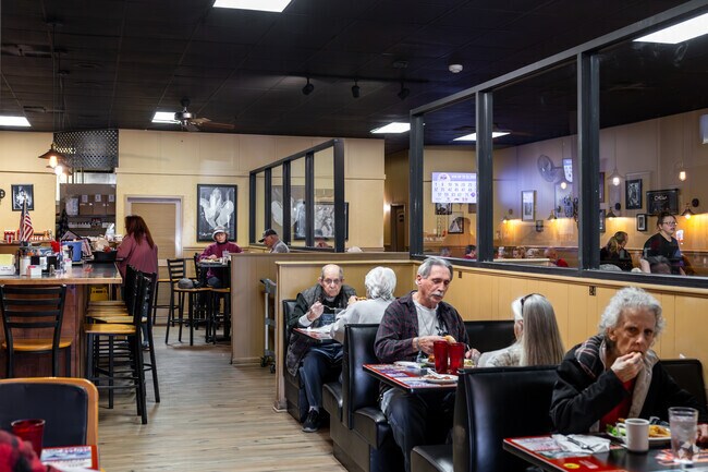 Square 109 Restaurant & Bar is popular  in Clinton's Historic Downtown Square.