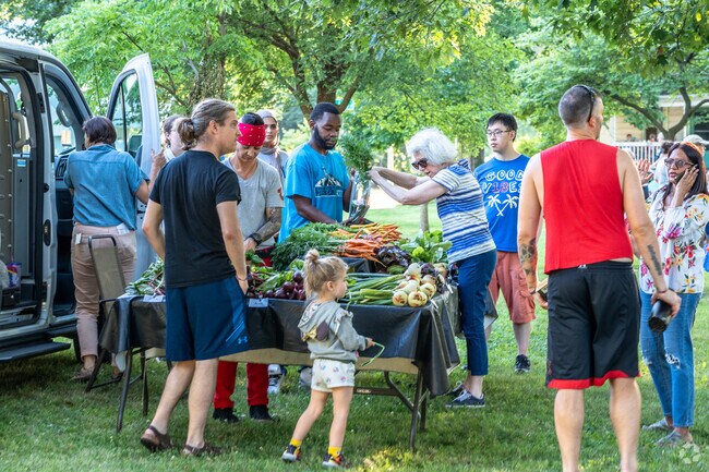 In Historic East Urbana, fresh local veggies are on sale for Watseka shoppers.