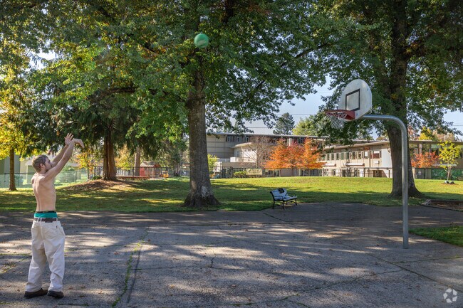 Challenge a friend to a game of one-on-one at University Park in Eugene.