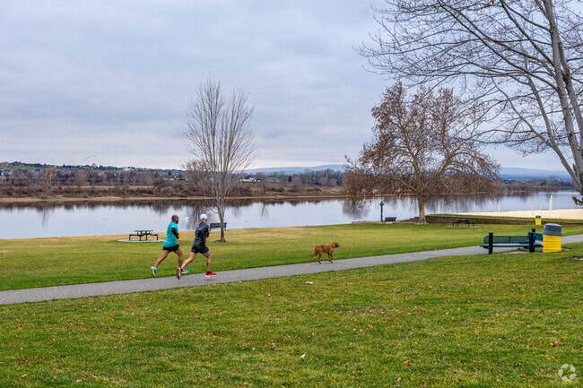 Locals enjoy running along the trails with views of the Columbia river.