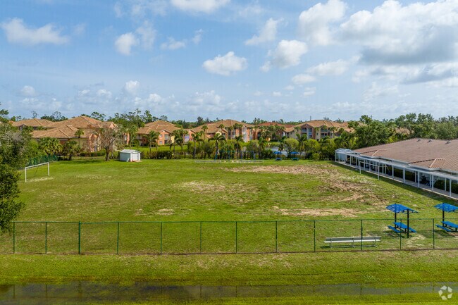 Behind De LasSalle Academy in Fort Myers is a large green space for playing soccer.