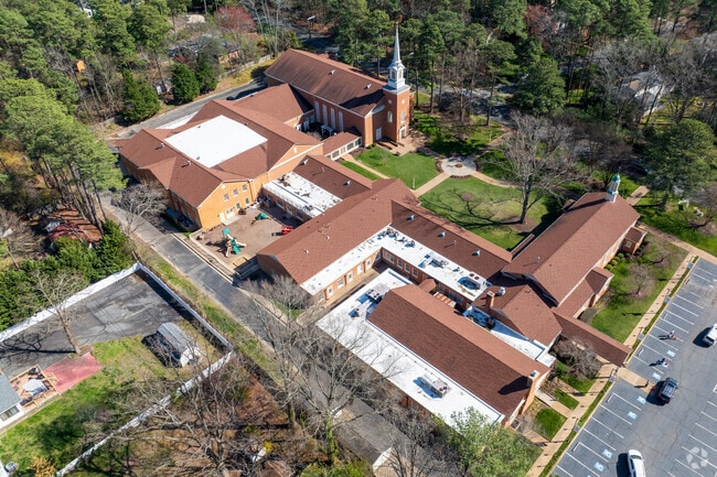 An aerial view of Hunter Classical Christian School.