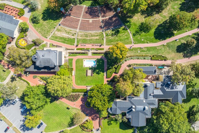 Explore the grounds outside the Oglebay Park Mansion near Woodsdale.