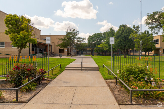 Austin Middle School has a very well manicured campus.