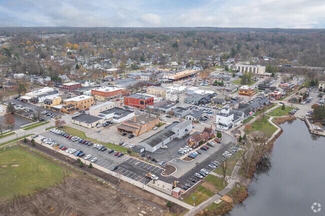 Downtown Rockford rests on the edges of the Rouge River.