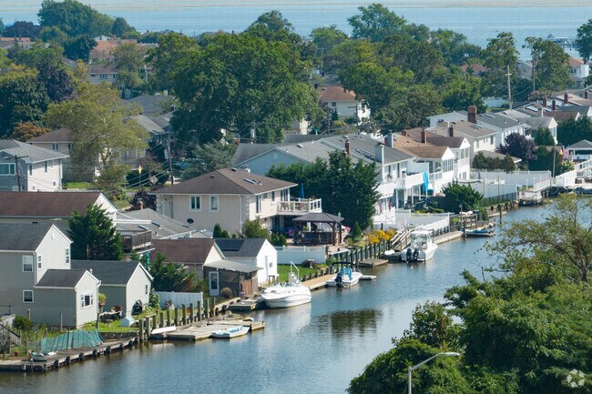 Boat docks in the backyards are very common sights at many homes in Bellmore, NY.